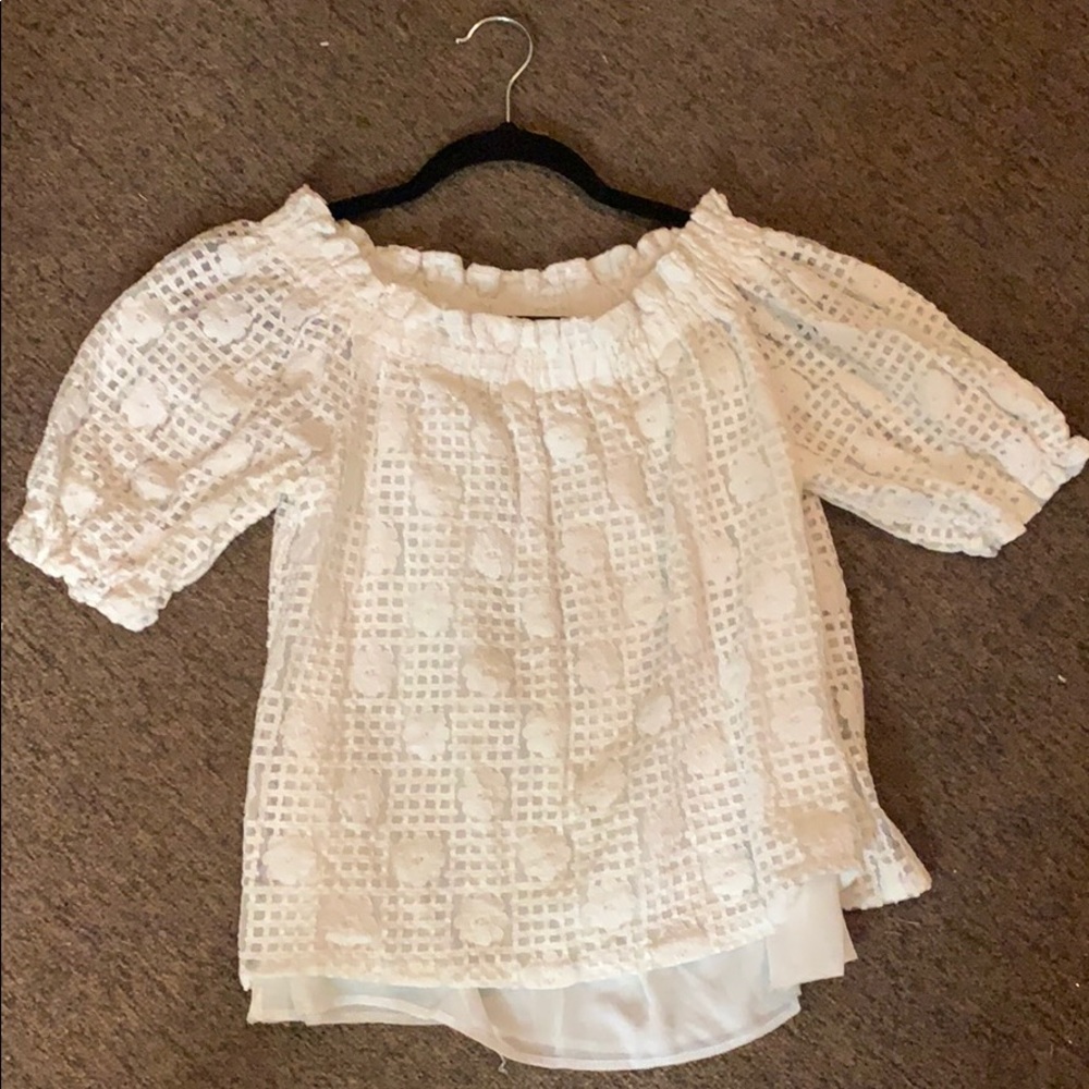 Off the shoulder white blouse